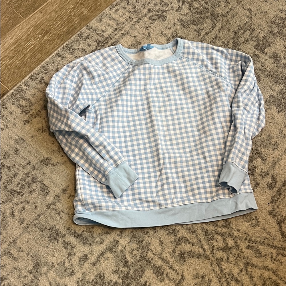Blue Gingham Women's Crew Neck Sweater - worn once to Wizard of Oz at Sphere